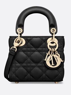 Dior Black Quilted Mini Bag with Gold Hardware